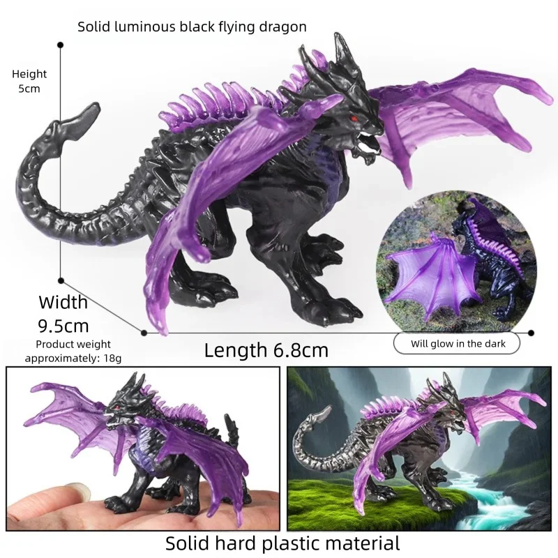 Oenux Simulated Mythical Animals Luminous Lizard Elf Flying Dragon Monster Models Action Figure Realistic Dolls Collectible Toys