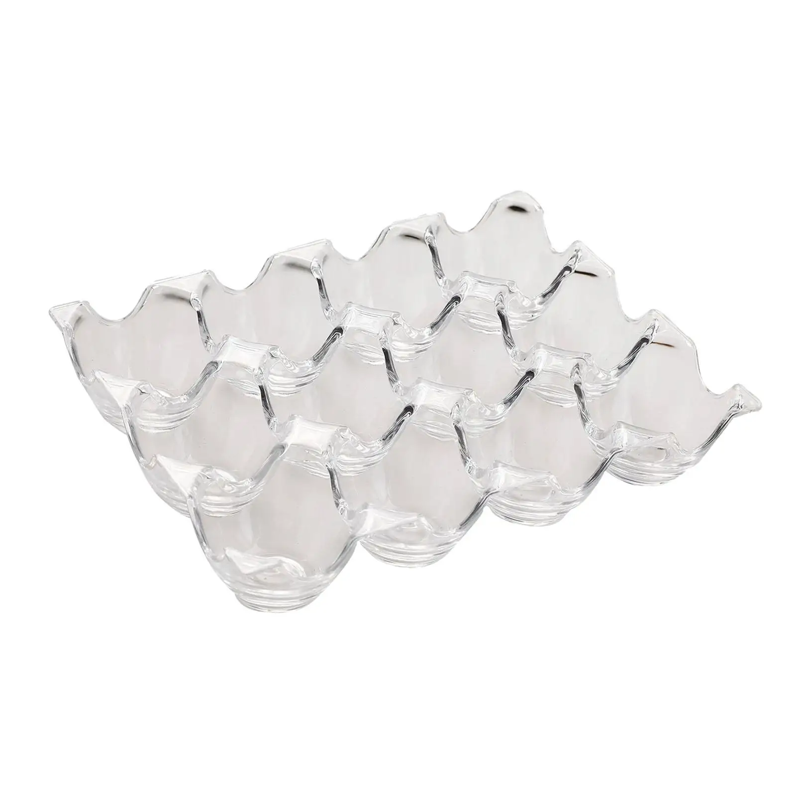 Egg Tray Stackable Transparent Egg Holder 12 Grid Egg Cartons Egg Storage Container for Refrigerator Pantry Drawer Cabinet Shelf