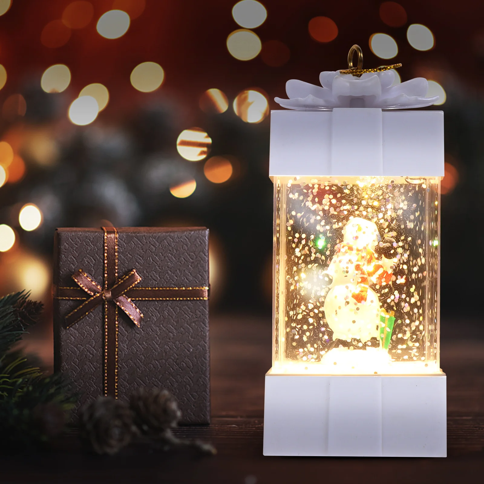 

1pc Crystal Ball Wind Lamp Christmas Decor Button Luminous Desktop Ornament Home Party Festival Children Gift Xmas