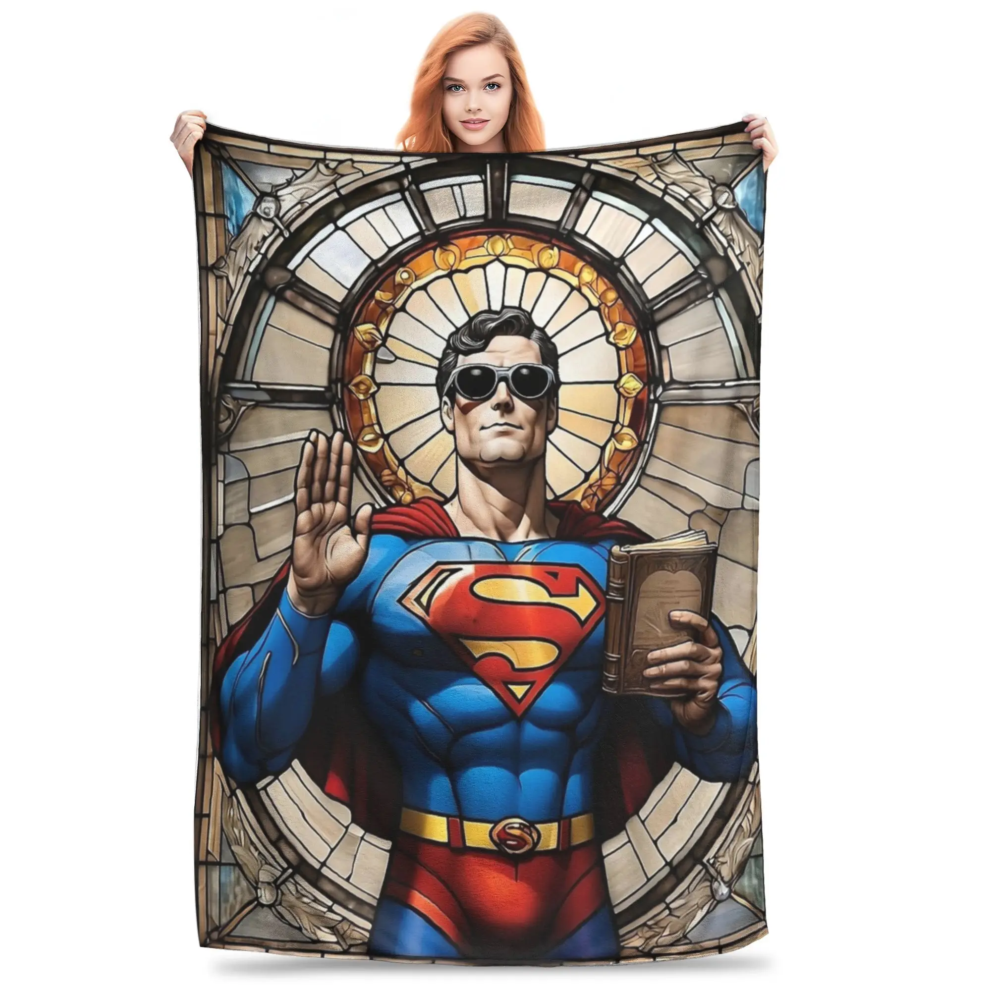 

SuperMyth Supermans Jesus Knitted Blankets Fleece Throw Blanket Summer Air Conditioning Portable Soft Warm Bedspreads,