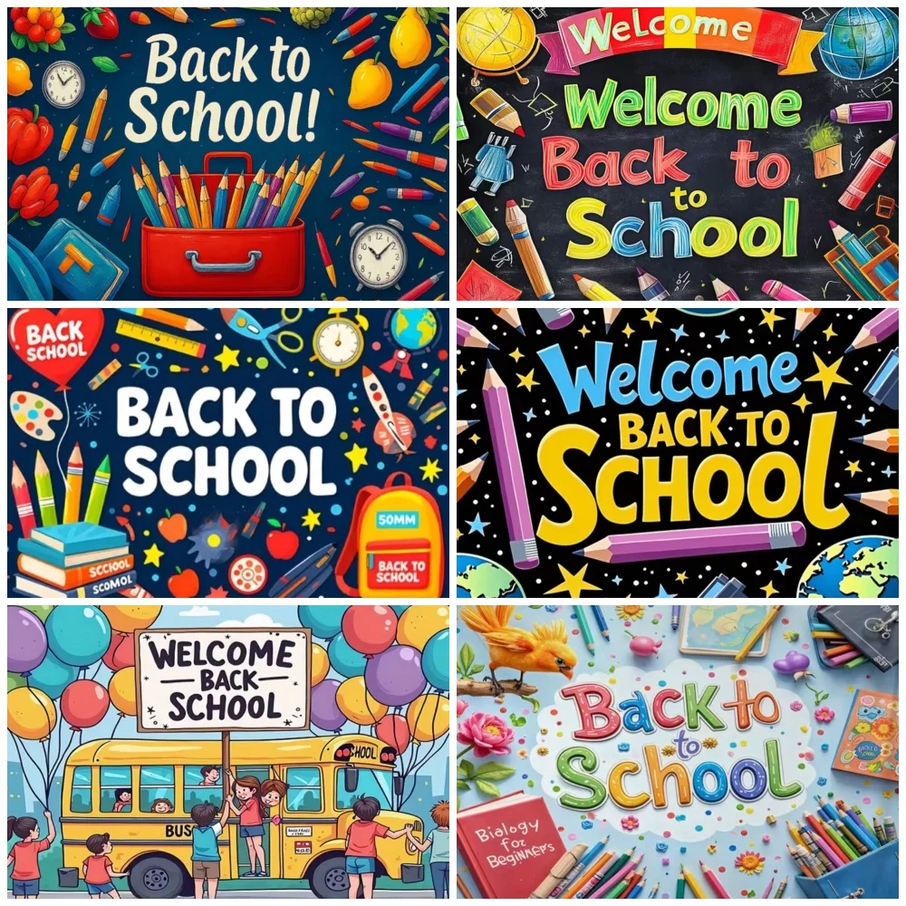

Back to School Backdrop Children First Day of Preschool Chalkboard Classroom Teacher Student Party Background Photography Props