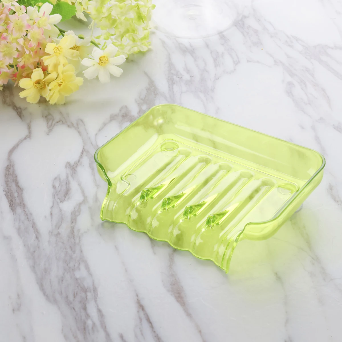 

Waterfall Style Soap Dish For Bathroom Transparent Soap Holder With Drainage Design Suction Mount Shower Sponge Tray