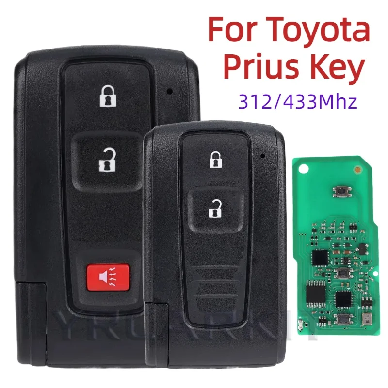 For Toyota Prius 2004 -2009 Auto Car Smart Remote Keyless Go Key Fob 2 3 Buttons 312/433MHz 4D Chip Keys FCC MOZB21TG MOZB31EG