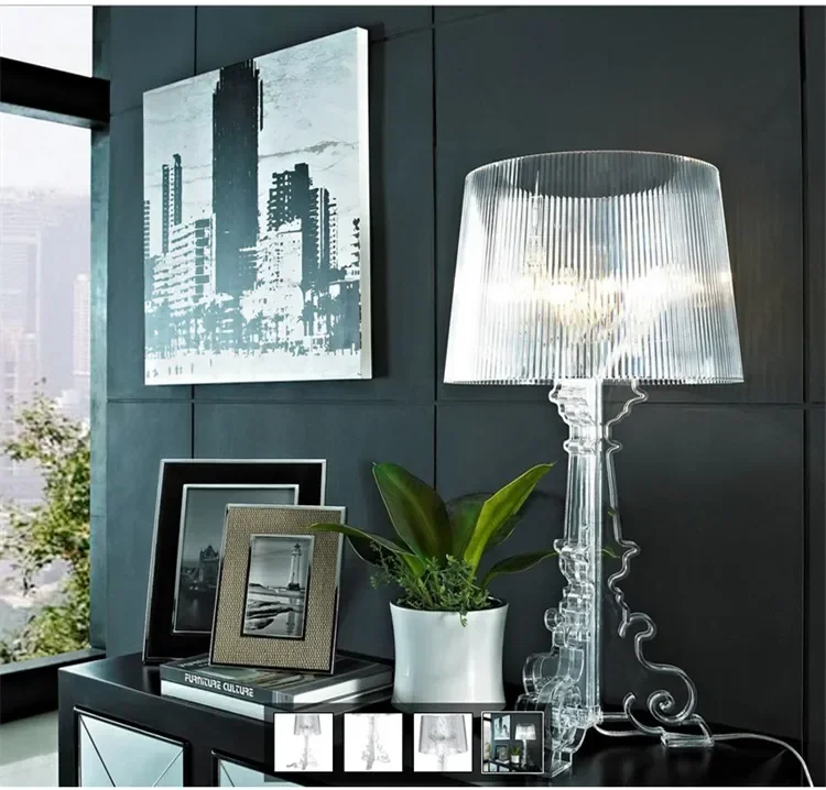 Lampada da scrivania di design italiano, lampada da terra semplice in acrilico, soggiorno, camera da letto, decorazione da studio, lampada da comodino creativa E27 per la casa