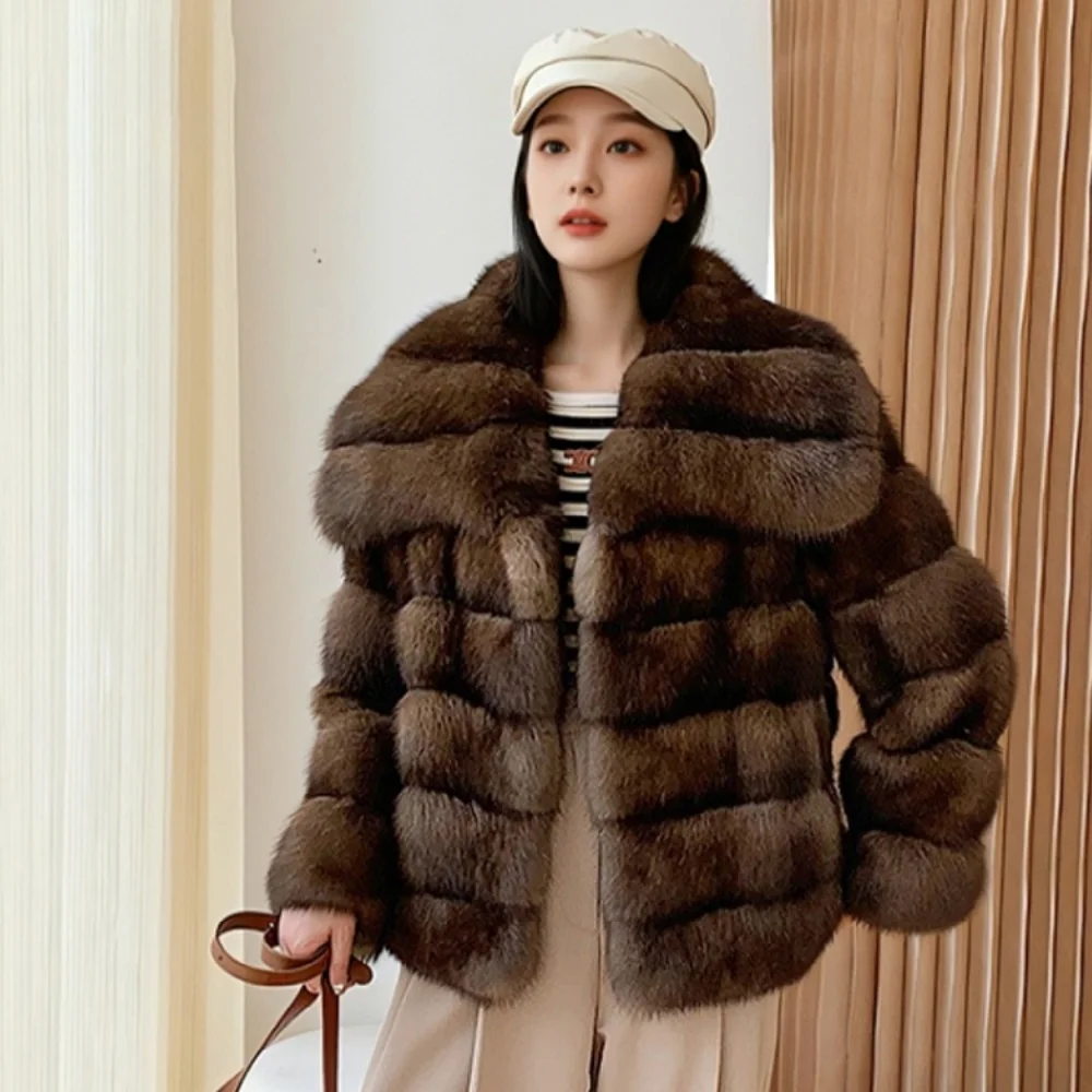 2025 Faux Fur Fluffy Fur Coat Christmas New Year Fur Coat Women Cropped Faux Mink Fur Jacket Chic Trendy Furry Outerweae Female