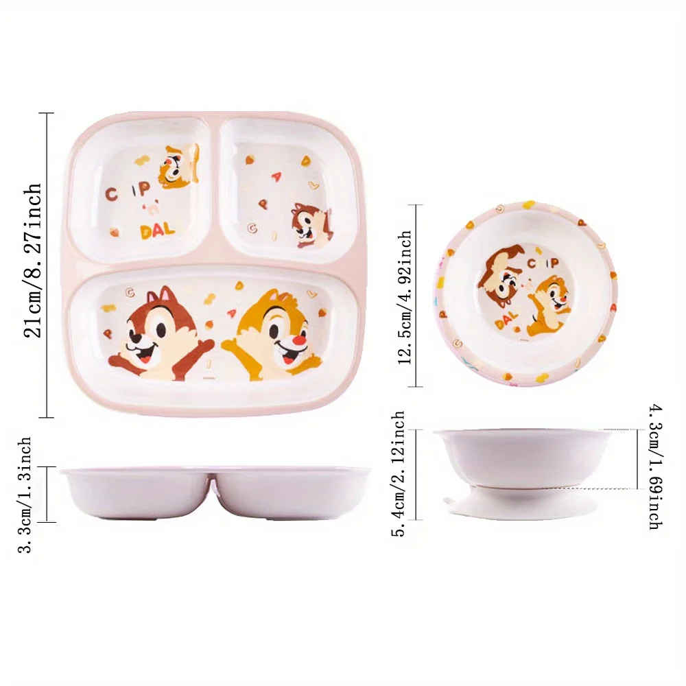 Service de vaisselle Disney Cartoon Chip and Dale, belle vaisselle durable, comprend une assiette, des tasses, un bol et d'autres, 1PC