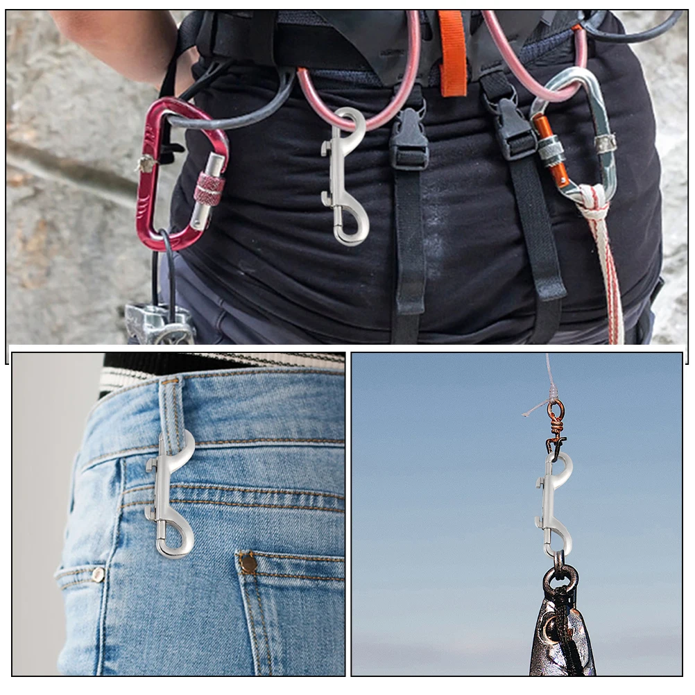 

6pcs Double Ended Bolt Heavy Duty Metal Dog Leash Clips For Backpacks Ropes Pet Leash Supplies Outdoor Use Quick Connect Snap