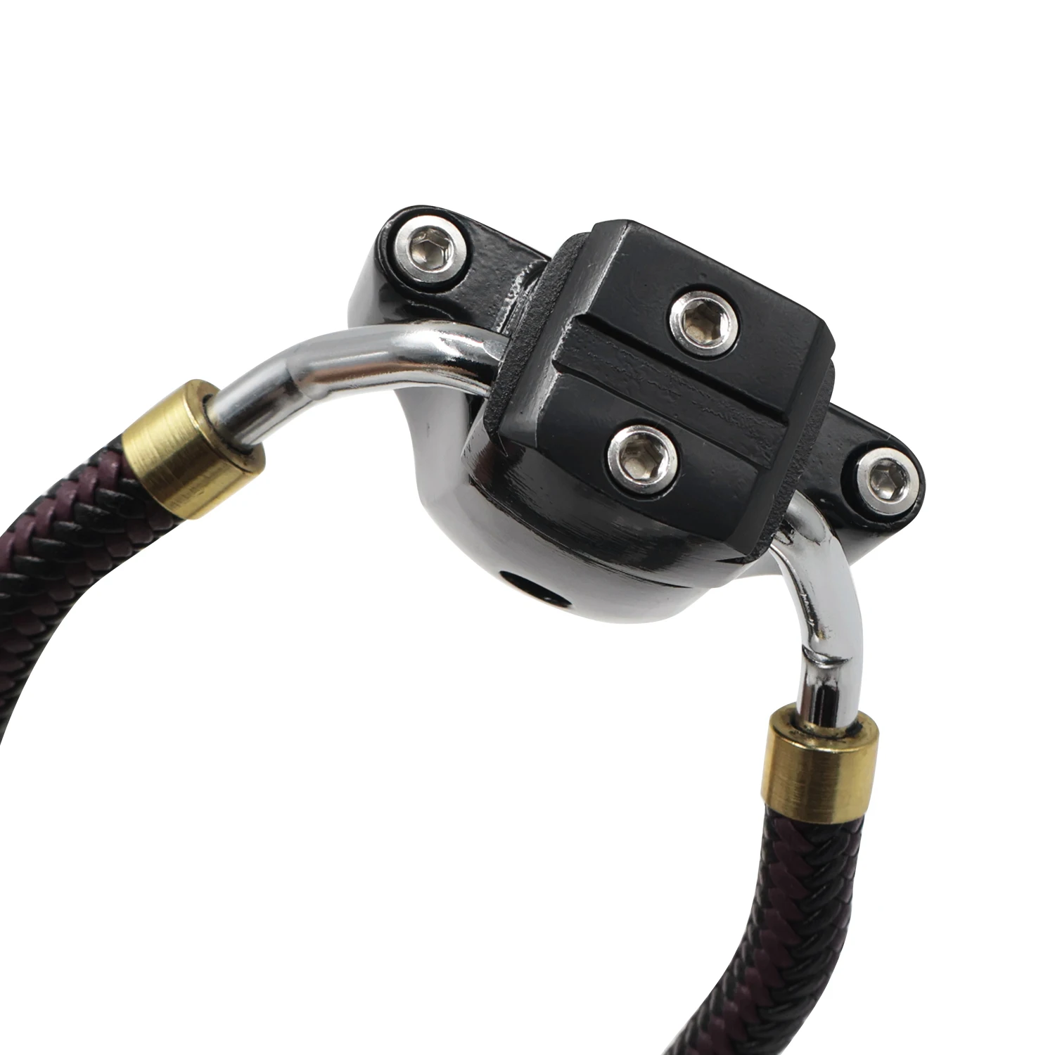 Aluminum Alloy Wrist Brace Wide Base Black Glossy with Braided Cord, Standard & Magnetic Options for Slingshot Practice