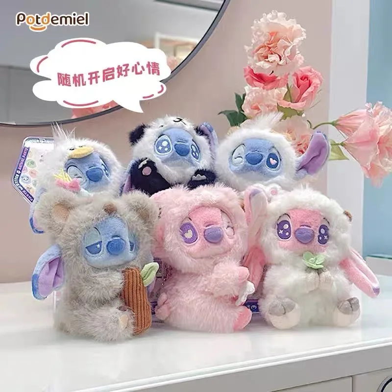 

New Genuine Disney Stitch Animal Party Series Blind Box Anime Peripheral Kawaii Stitch Angel Figure Doll Bag Pendant Toy Gifts