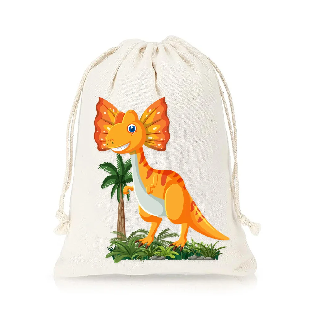 20 teile/los 20*30 cm 7,8*11,7 zoll Dinosaurier Kordelzug Baumwolle Tasche String Beutel kinder Geschenk Süßigkeiten und Snacks Verpackung Taschen