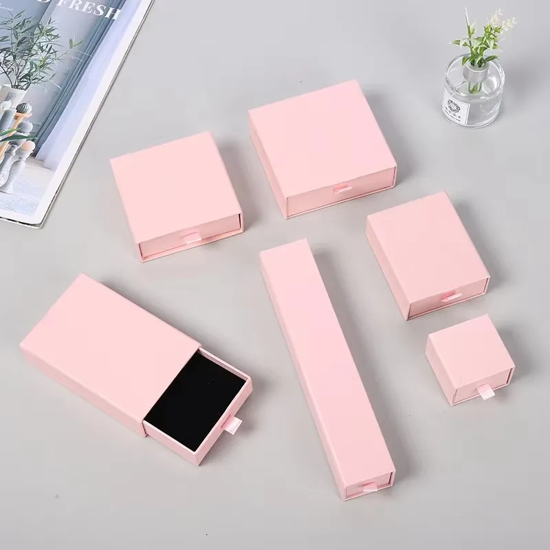 10pcs Paper Jewelry Gift Box For Ring Earrings Pendant Necklace Bracelet Stud Organizer Wedding Favors Jewellery Packaging Sack