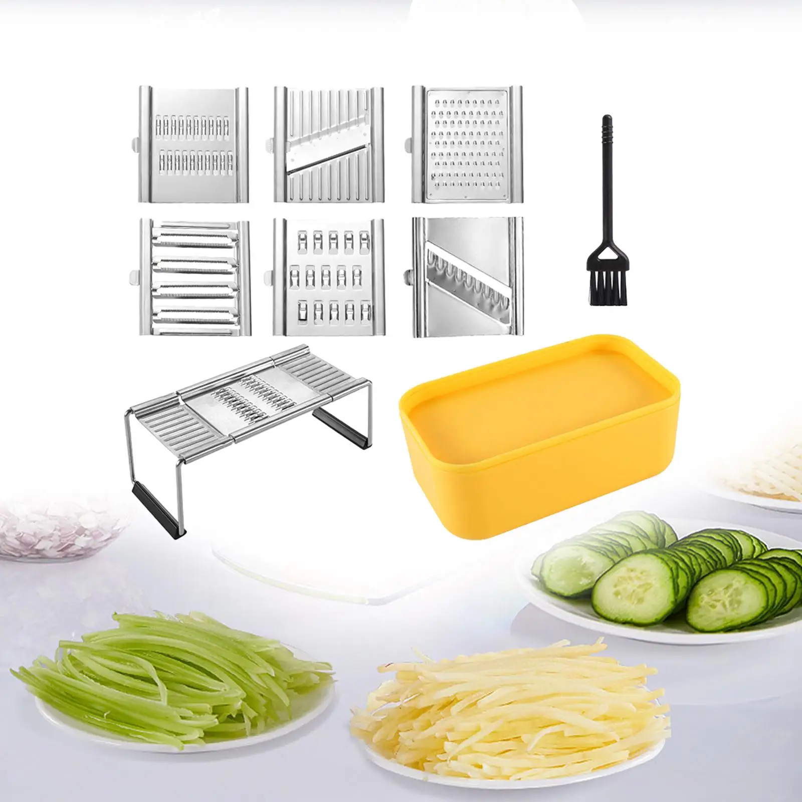 Veggie Slicer Vegetable Slicer Fruits Cutter 6 in 1 Veggie Shredder Onion Chopper Stainless Steel Vegetable Choppers Slicer