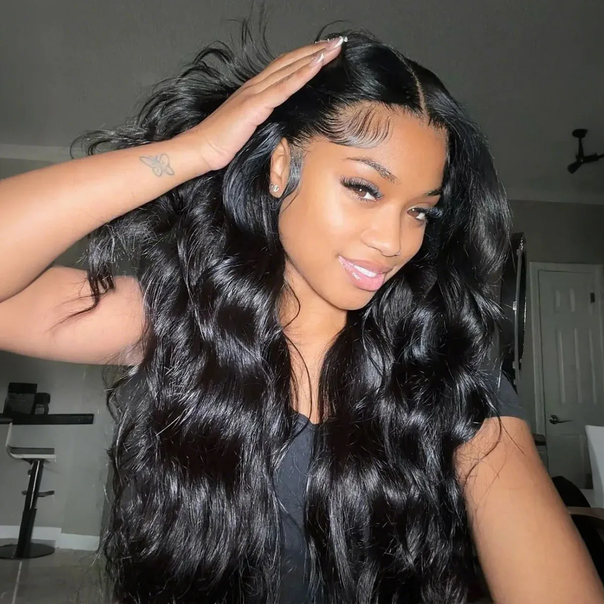 

36Inch Body Wave 13x6 Hd Lace Frontal Wig Human Hair Brazilian PrePlucked Loose Wavy 200 Density For Women 13x4 Lace Front Wigs