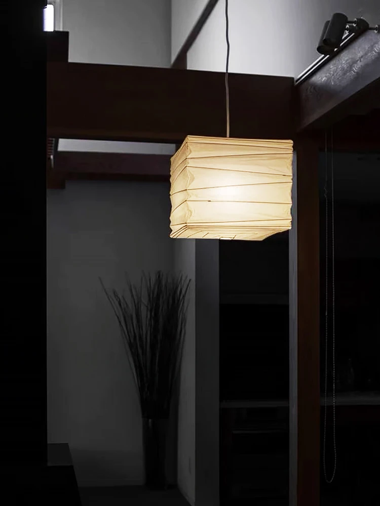 Imagem -03 - Wabi-sabi-akari Noguchi Yong Luzes Pingente Lanterna Led de Papel de Arroz Quarto Chá e Sala de Estar Restaurante Doméstico e Café Medieval E27