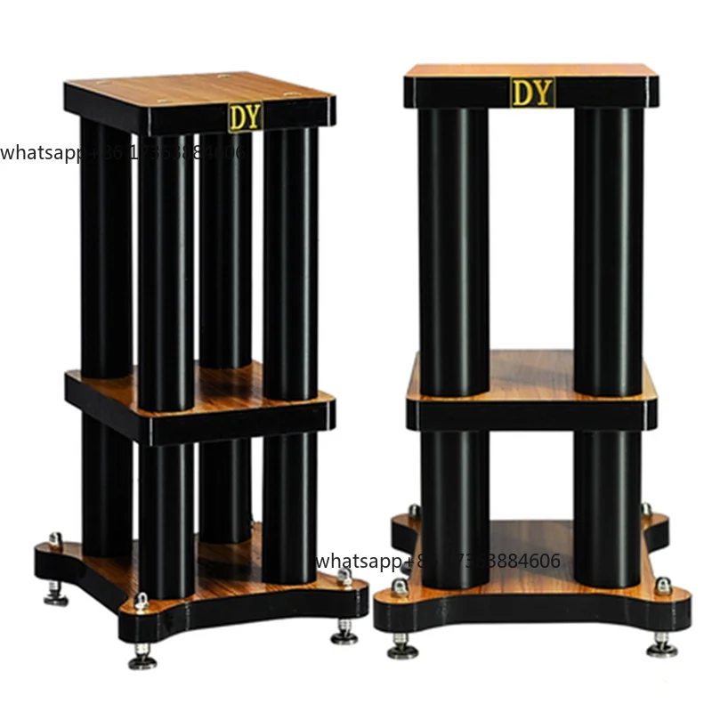 DY-04 HiFi Shock Absorber Surround Bracket Bookshelf Speaker Stands Tray Backing Plate Metal Solid Wood Base Rack /1 Pair