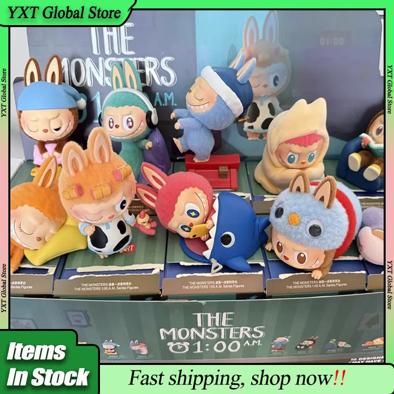 

Коллекционная фигурка PopMart Labubu The Monsters 1:00 AM Series (слепая коробка), трендовая кукла, кавайный гаражный набор, настольное украшение, игрушка, подарок на день рождения, сюрприз