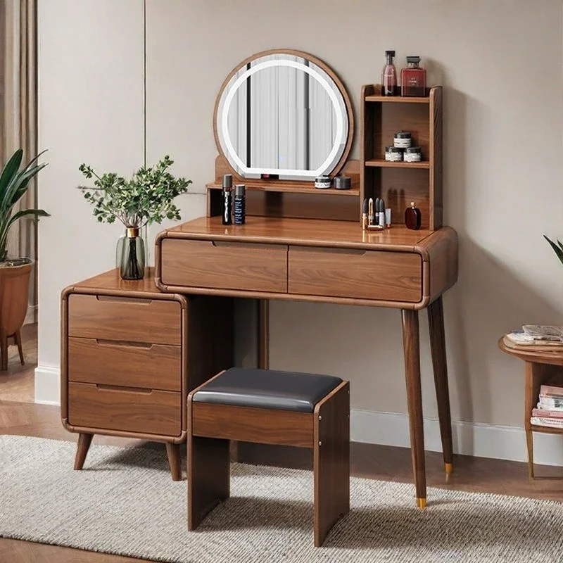 Premium All solid wood dresser bedroom small apartment new Chinese dressing table modern simple chest integrated table