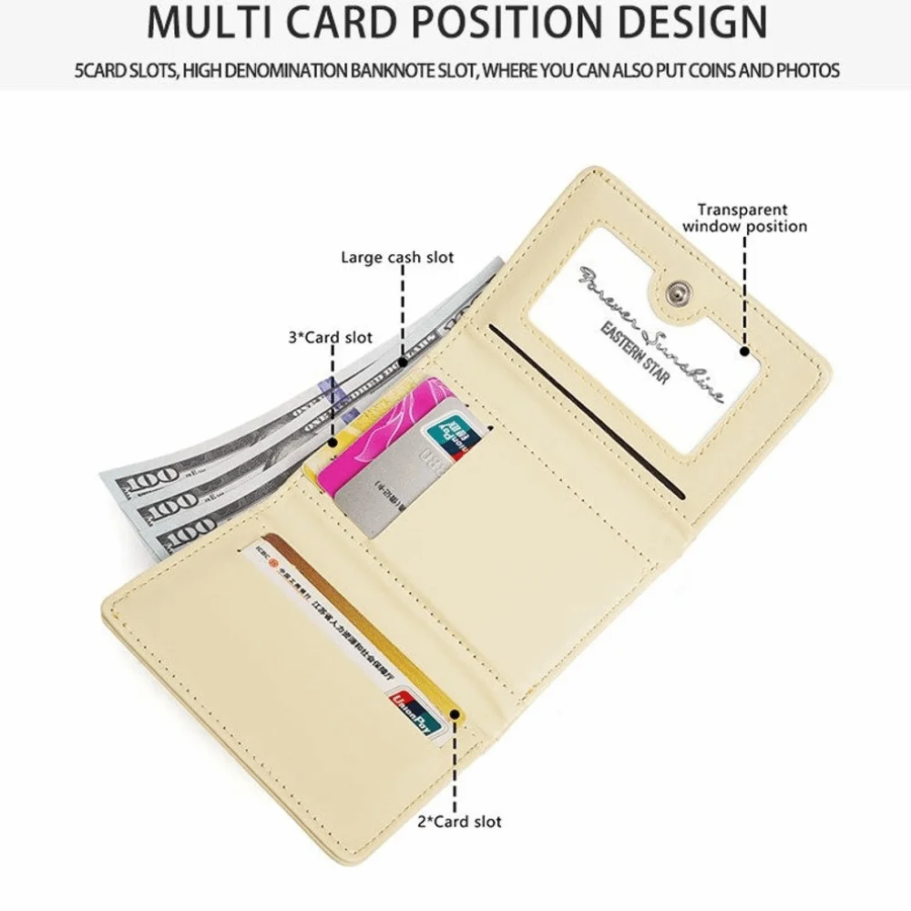 

INS повседневный короткий кошелек с бантом из искусственной кожи цвета дофамина портмоне большой емкости держатели для карт для девочек
