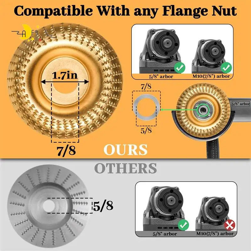

AF95-11Pcs Wood Carving Disc For 4Inch Or 4 1/2Inch Angle Grinder, Angle Grinder Wood Carving Disc,Wood Shaping Grinding Disc