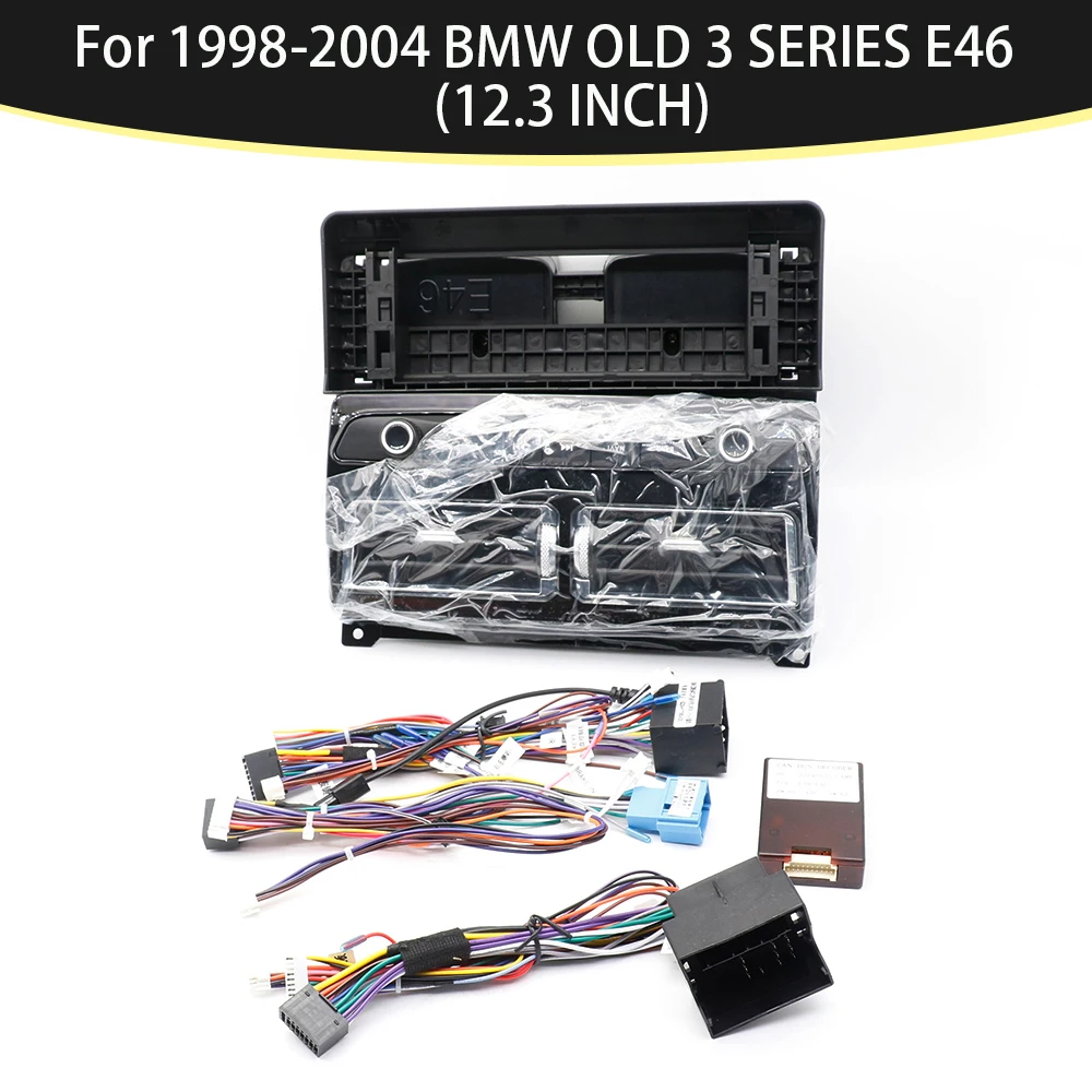 

12,3-дюймовый автомобильный адаптер для передней панели Android, комплект панели для крепления приборной панели, навигационная рамка для BMW OLD 3 SERIES E46 1998-2004 гг.