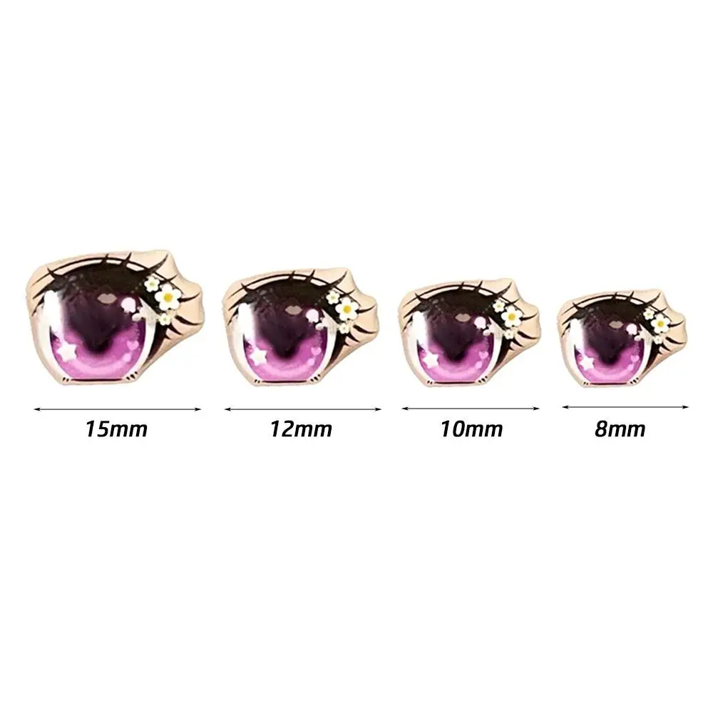 10 Pair Cute Cartoon Eyes Stickers Anime Figurine Doll Face Organ Paster Decals DIY Glass Eye Chips Paper Doll Accessories