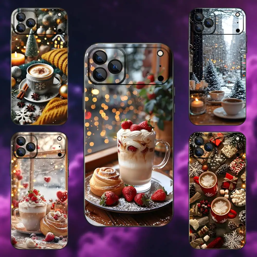 

Christmas Coffee Cafe Phone Case For iPhone 17,16,15,14,13,12,11,Pro,Max,Plus,E,Air,Mini Protective TPU Cover