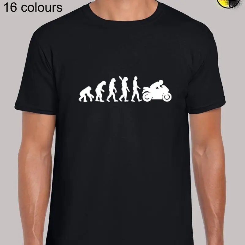 

Evolution Of Motorbike Cool Biker Футболка обычного кроя Топ Футболка для мужчин