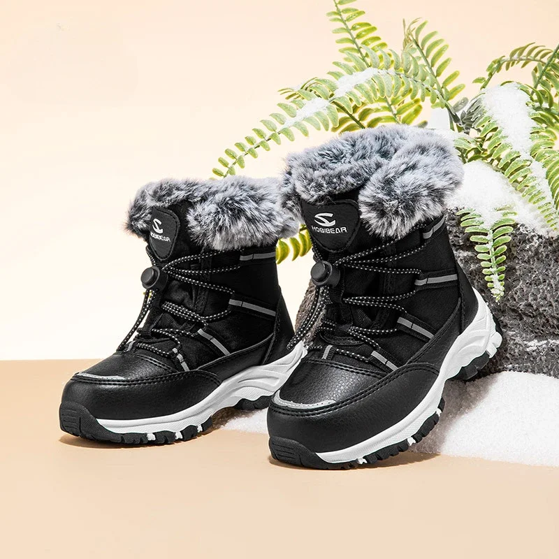 Children Casual Shoes Kids Outdoor Footwear Padded Boot Waterproof Girls & Boys Non-slip Paw Warm Fur Snow Boots Winter Sneakers