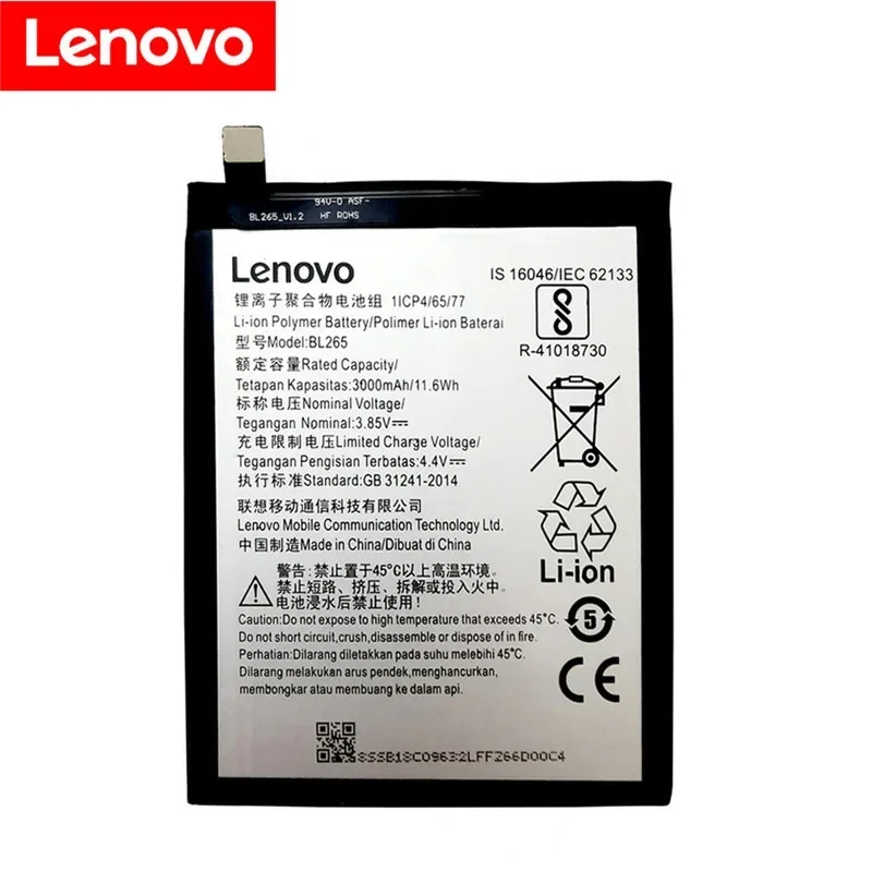 Original BL265 3000mAh battery for Lenovo XT1662 For Motorola MOTO M XT1662 XT1663 Mobile Phone Battery +Fast Shipping