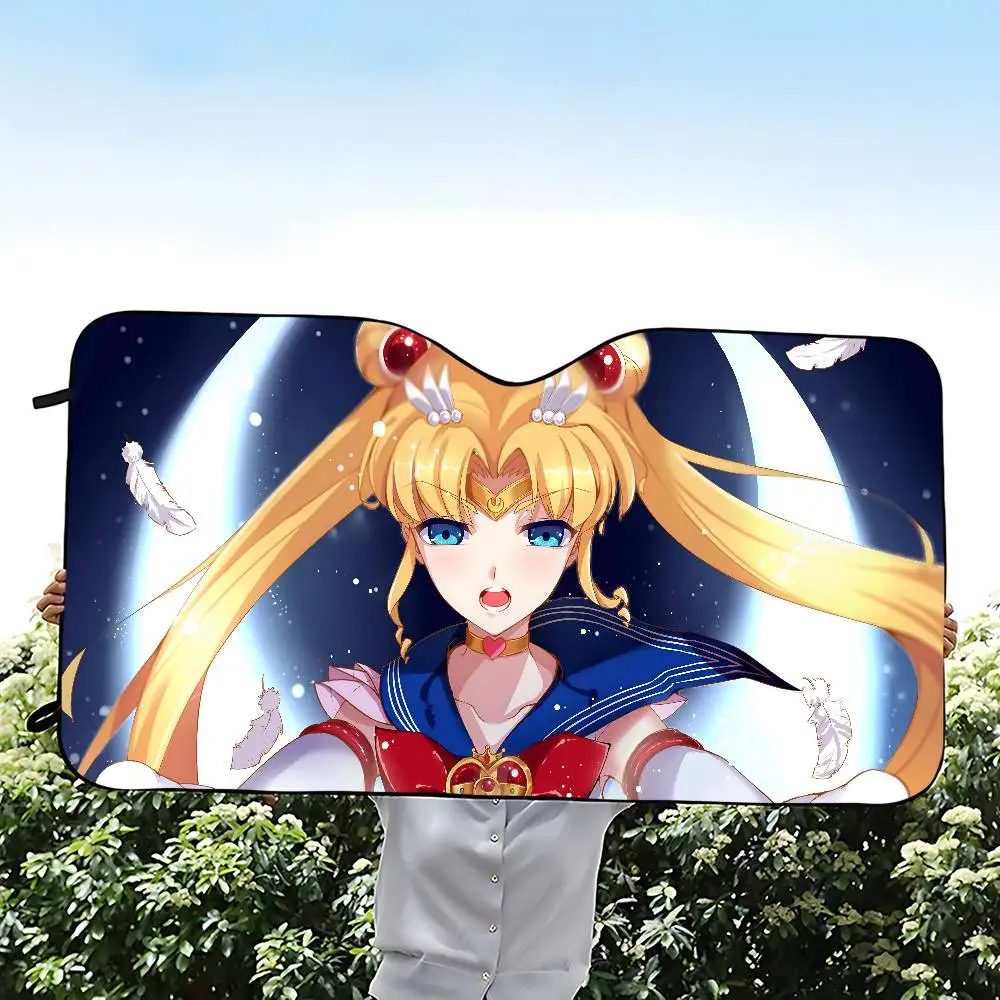 أنيمي S-حار M-القمر سيارة ظلة سيارة ظلة يغطي غطاء الزجاج الأمامي العالمي للطي قناع