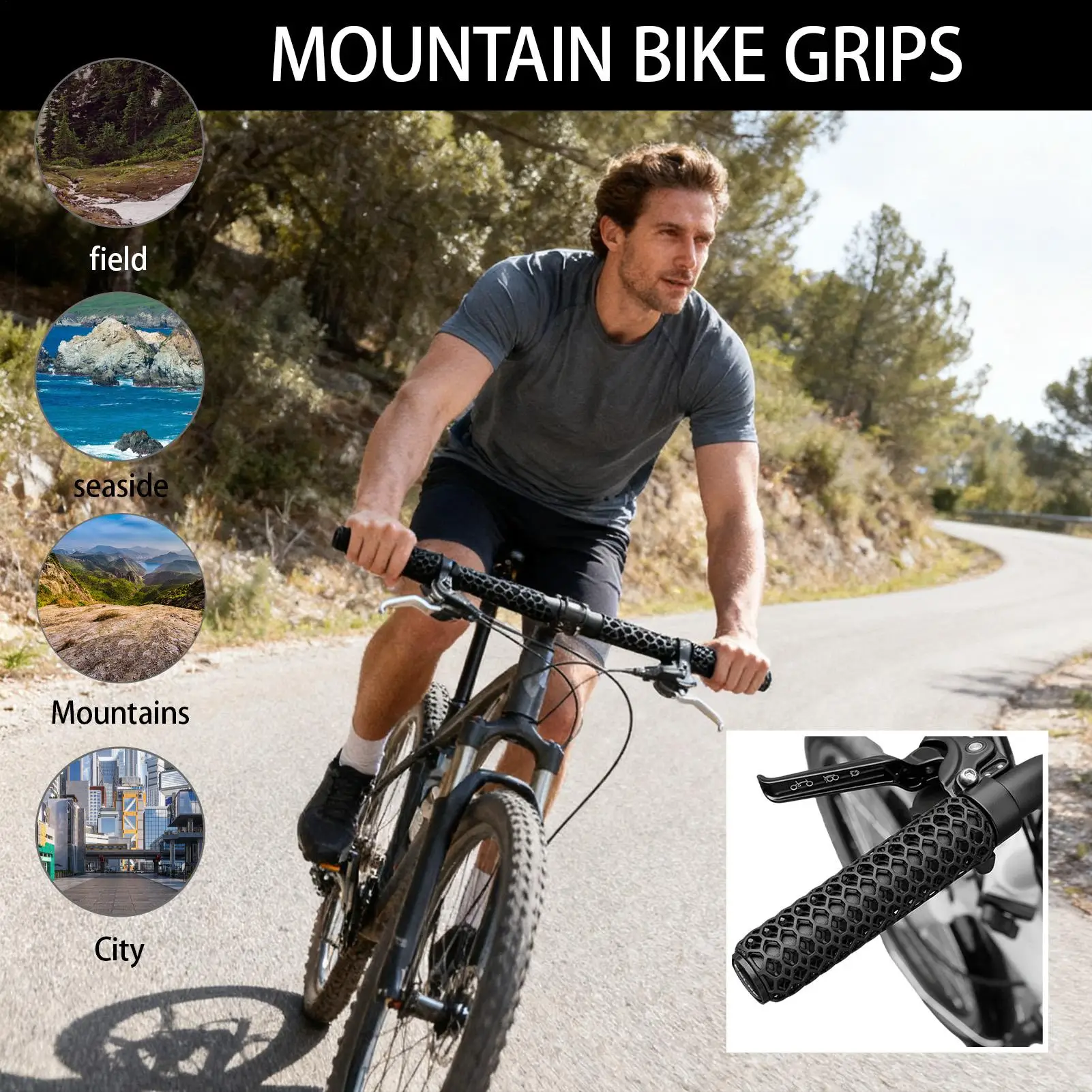 

Ручки на руль, 2 предмета, противоскользящие ручки на руль скутера, велосипеда, эргономичный чехол, велосипедные аксессуары для пляжного круизера, складные