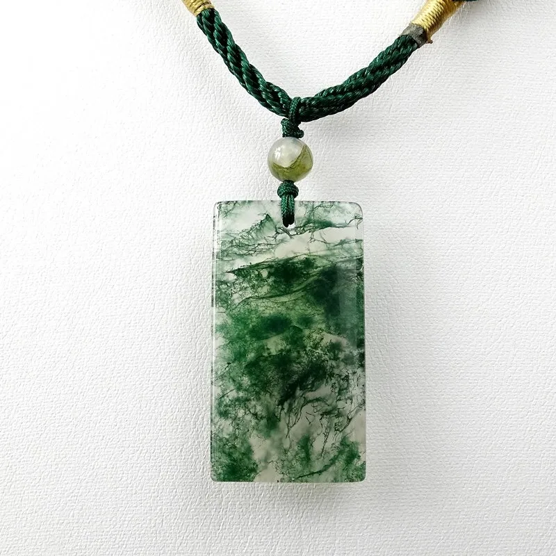 Aquatic Plant Agate Safe and Sound Brand Pendant Men's and Women's Marine Chalcedony Moss Pendant