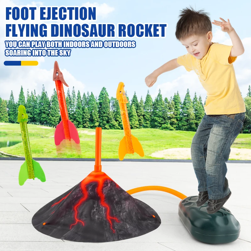 Flying Dinosaur Kids Foot-powered Rocket Launcher Outdoor Ejection Flying Launch Cannon Outdoor Sports Toy