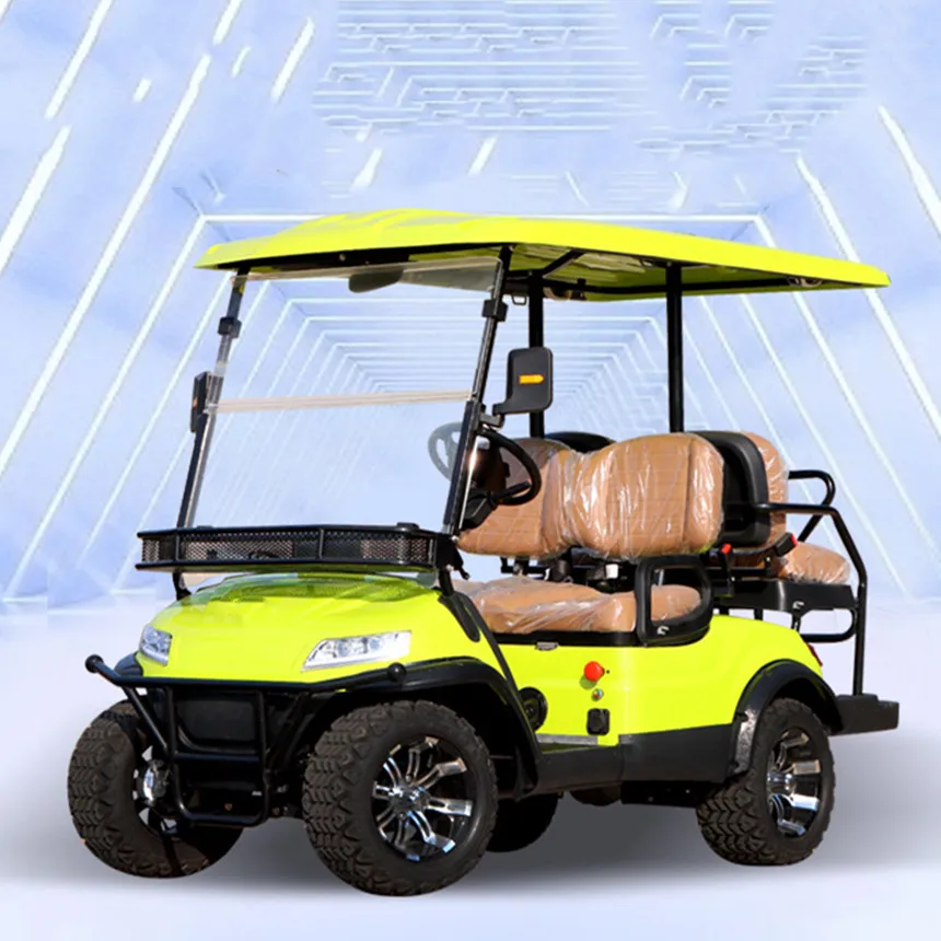 Latest Unique Design Golf Cart Factory Direct Sale 4 Wheel Drive 4x4 Golf Cart Customized LED Light With Speaker Mini