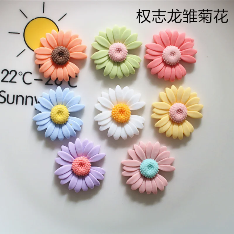 

10pcs Resin Mini Daisy Flower Flat Back Cabochon Scrapbook Kawaii DIY Party Decoration Embellishments Charm Accessories