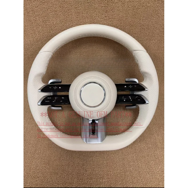 For Mercedes Benz 2015 2023 Full Leather Steering Wheel Upgrade Dragonfly C Class E S Maybach  Horn