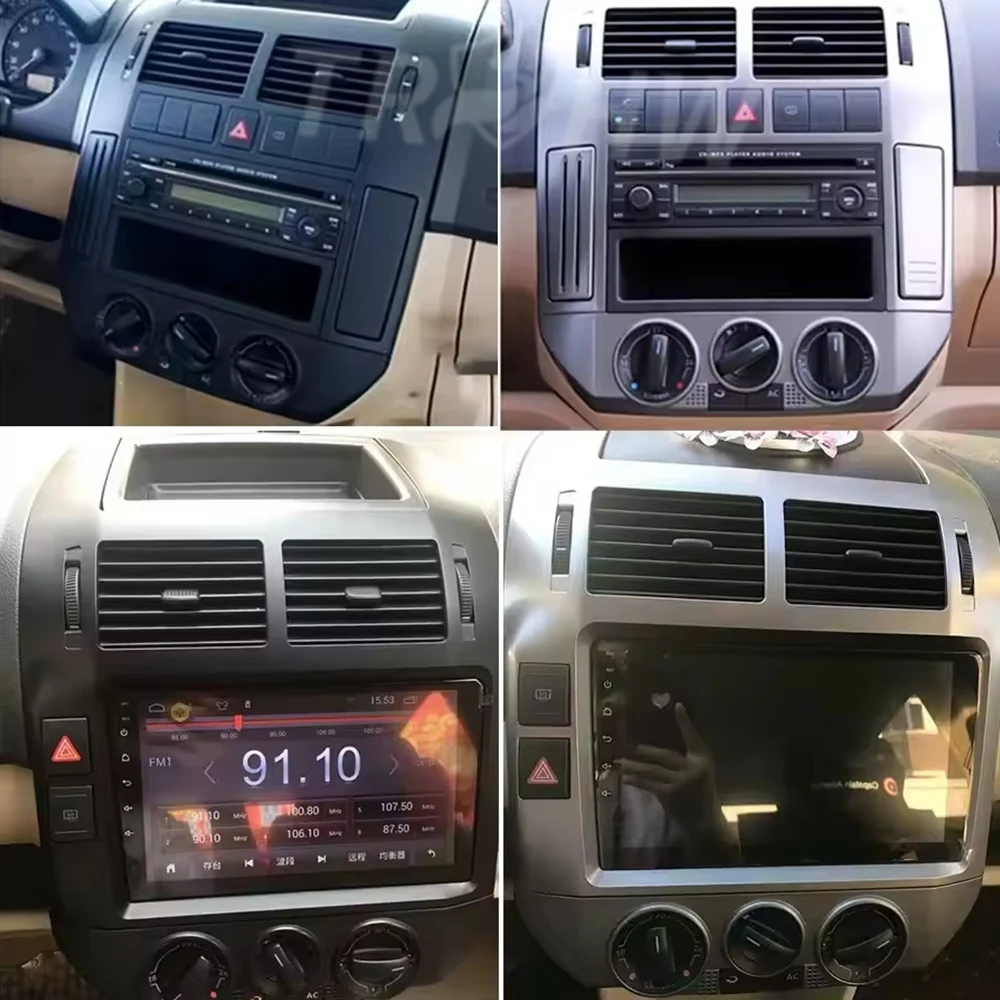 フォルクスワーゲン VW ポロ MK4 6Q 9N 9N3 2004-2009用 Android Auto Carplay対応 カーラジオ マルチメディア ビデオプレーヤー GPSナビゲーション QLEDスクリーン