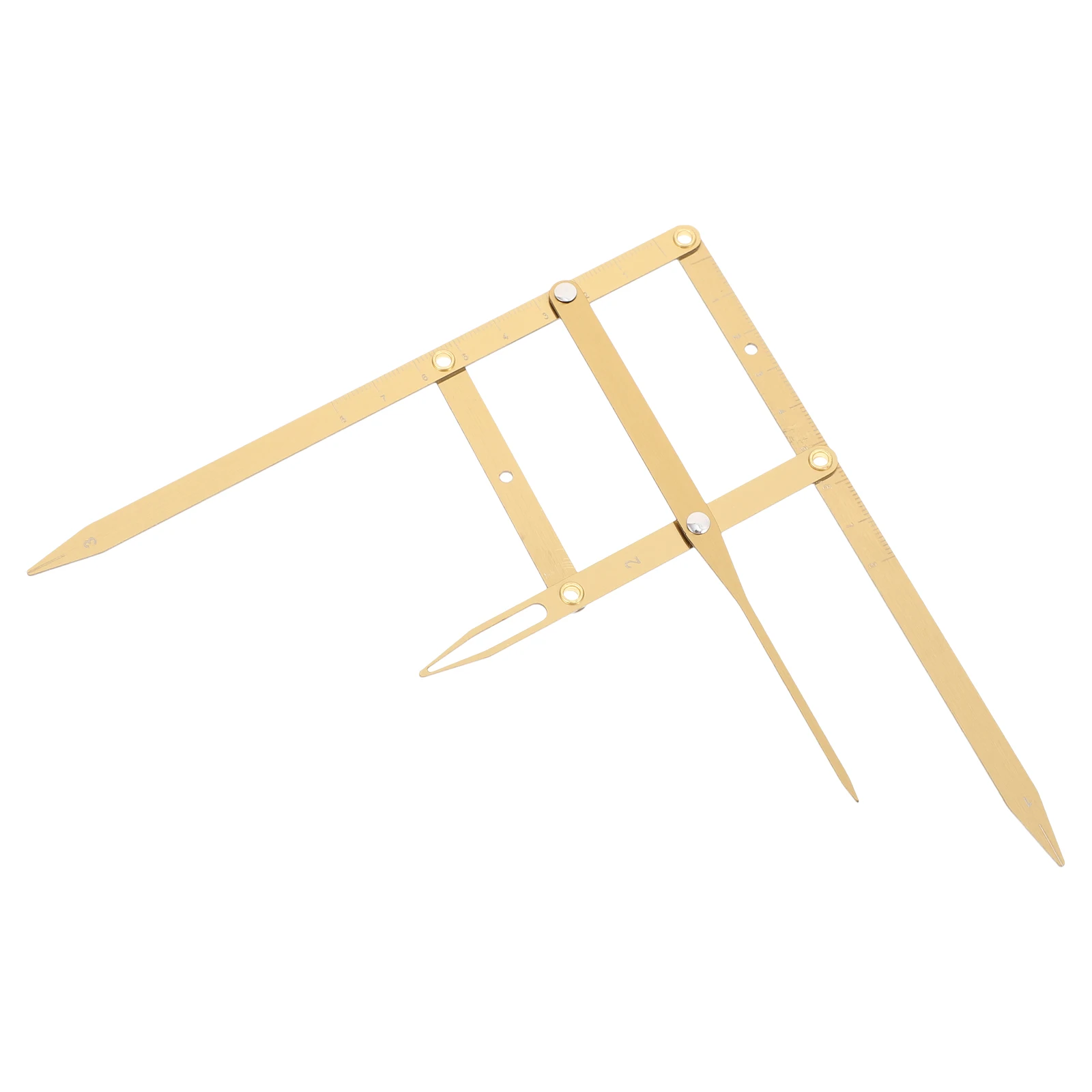 1 قطعة انزلاق ثلاث نقاط الفولاذ المقاوم للصدأ الحاجب حاكم قابل للتعديل نسبة الذهب أداة قياس ل Microblading المهنية