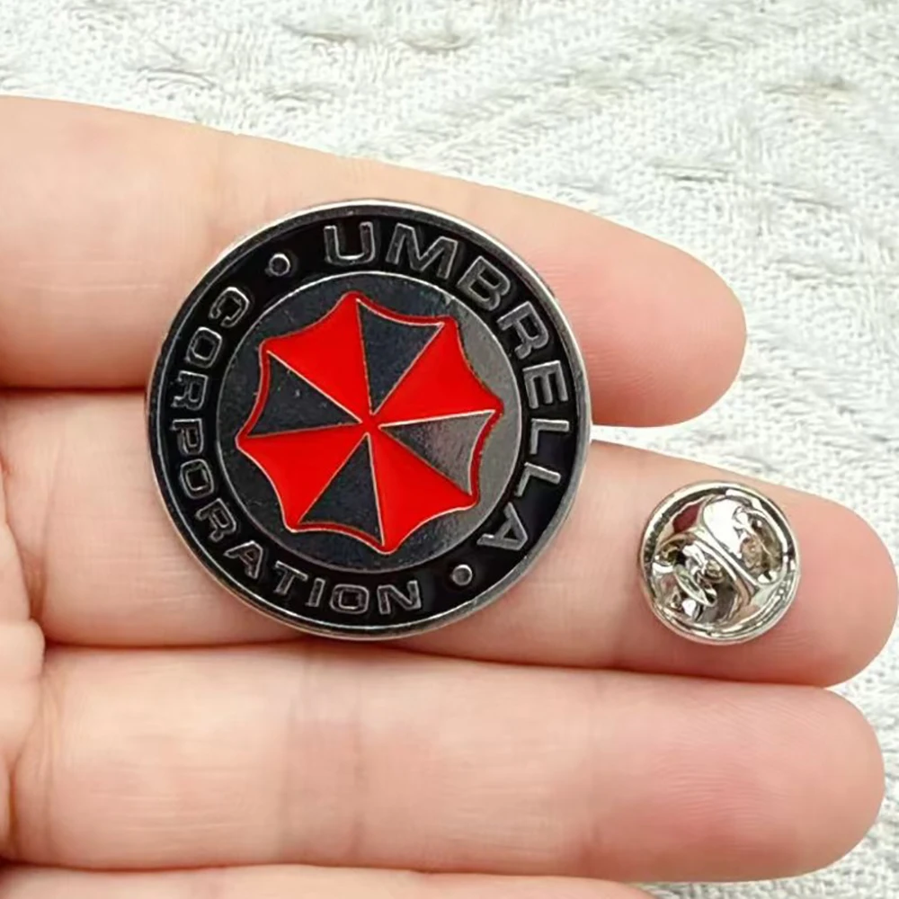 3pcs/set Umbrella Classics Enamel Brooch Raccoon Evil Logo Pin Lapel Backpack Metal Badges Fashion Movie Cosplay Accessories