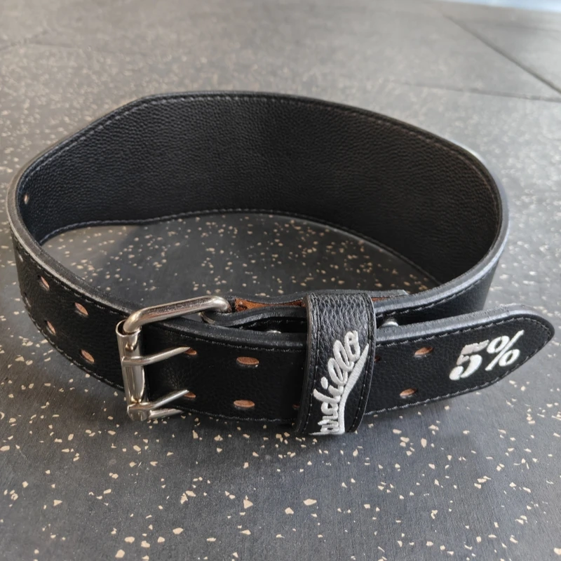 Weight Lifting Belt Top-level Granulated Cowhide Weightlifting Belt Width 11CM Gym Fitness Belt Embroidery and KILL IT Design