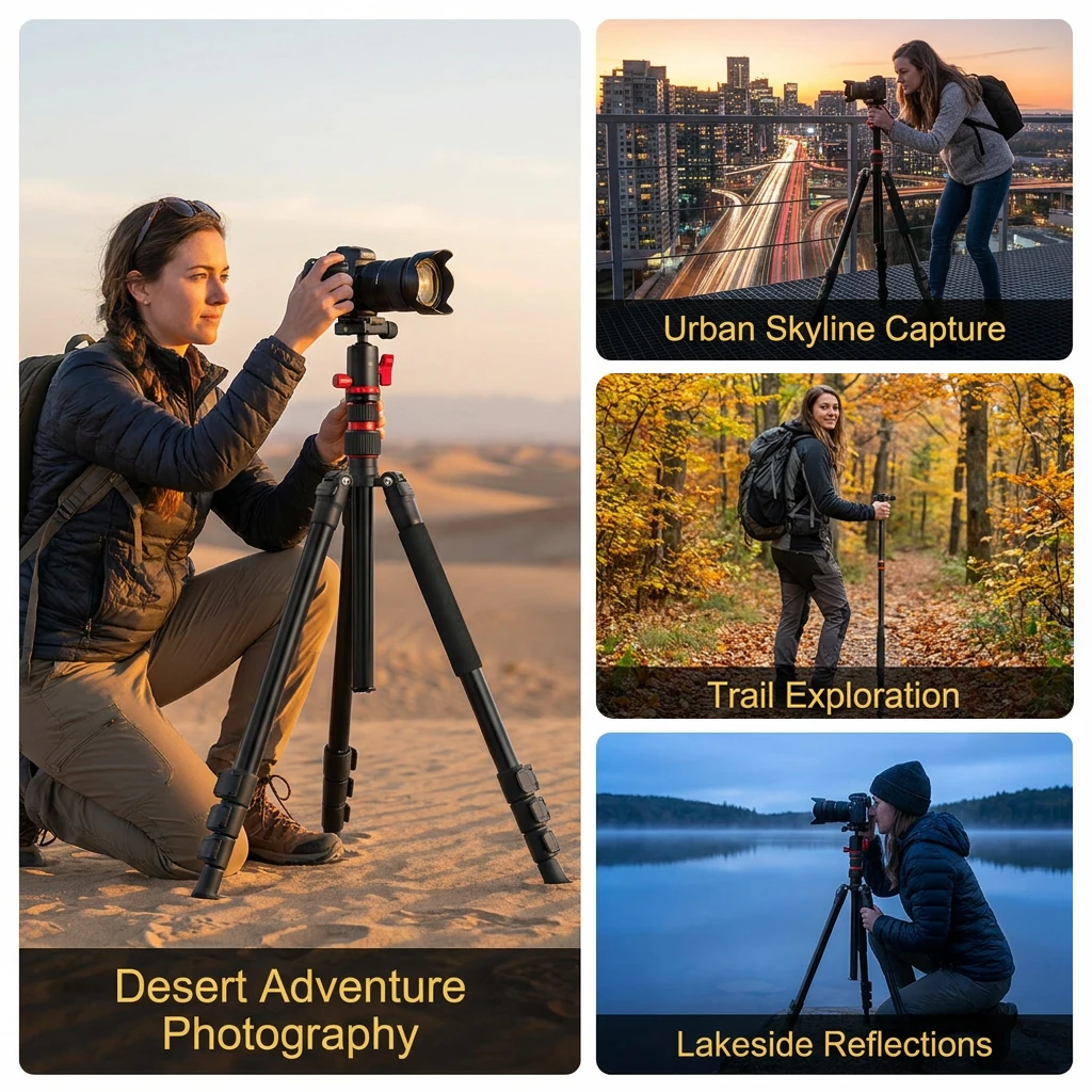 55 Inch Camera Tripod Monopod for DSLR & Phone, Aluminum, 360° Panoramic Ball Head, 2 Axis Center Column,  Bag
