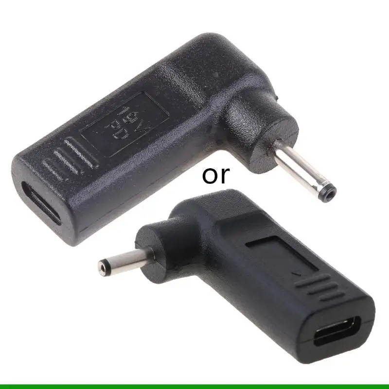 U55C 90 Degree Type-C Female to 3.0x1.1mm for DC Male Plug Adapter Converter for Lapt