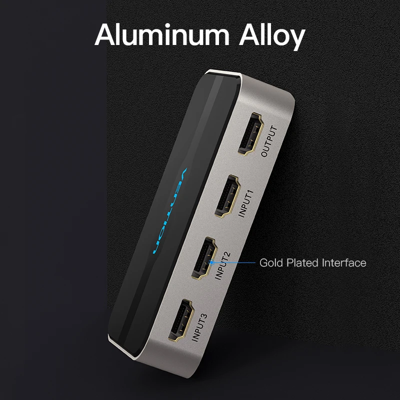 Vention 3 in 1 out HDMI Switch 4K 3D 2.0 1.4 HDMI Splitter for PS4 TV Xbox 3 in 1 out with Remote Control Switch HDMI 2.0Adapter