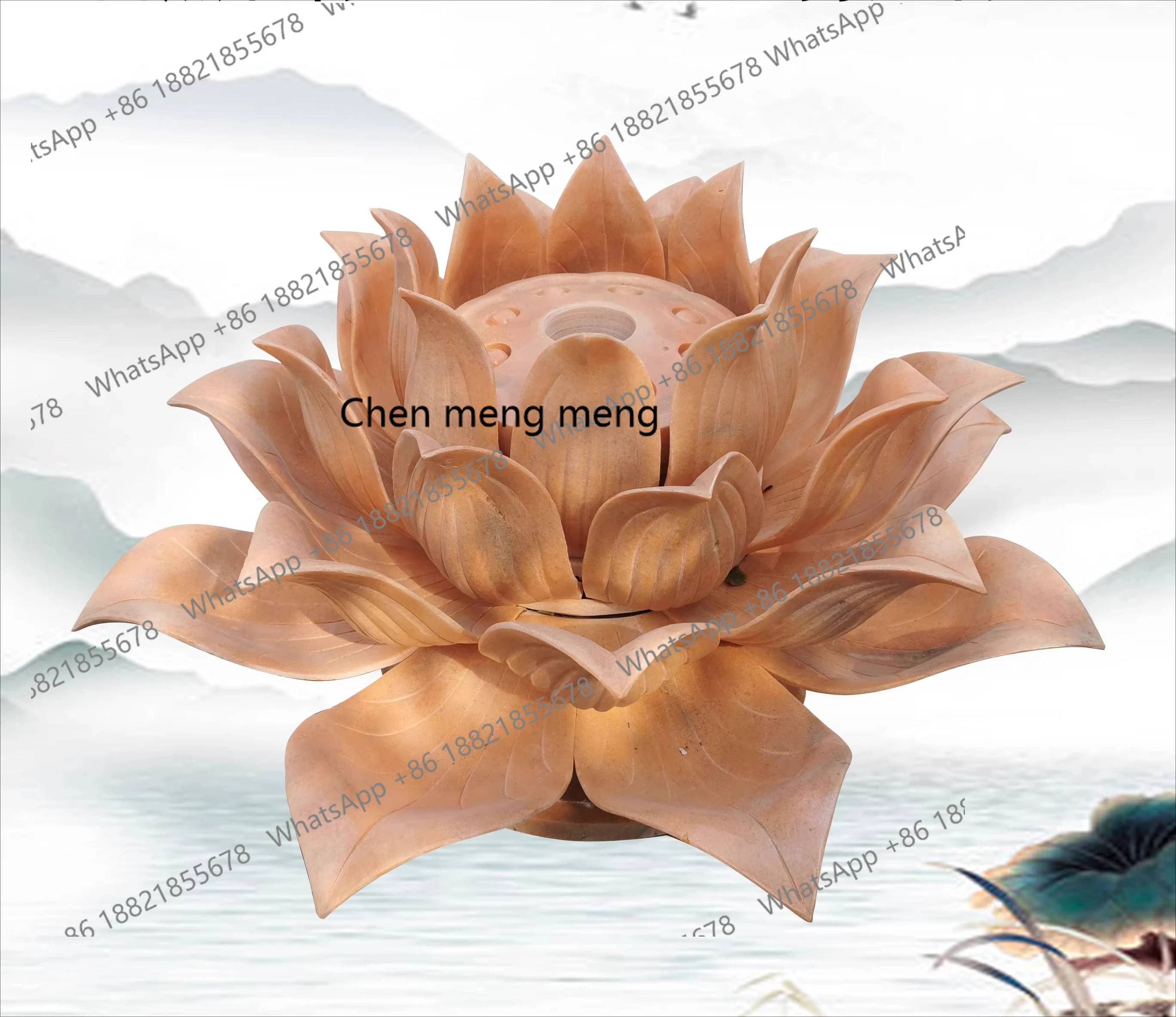 

Stone sculpture water fountain lotus fountain outdoor courtyard white marble fountain flowing water ornament