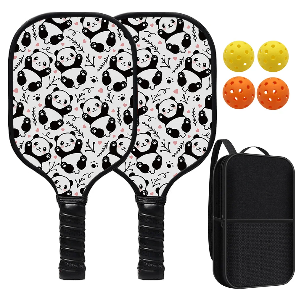 

2PCS Pickleball Paddle Set with 4 Balls and Bag Fiberglass Rackets Honeycomb Core Anti-Slip Grip Outdoor Sports