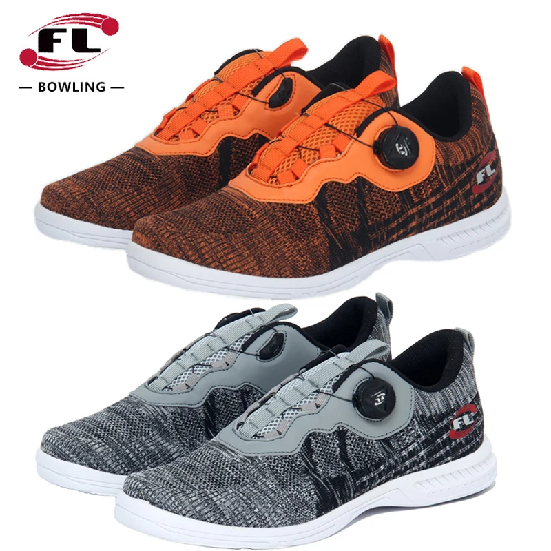 New Men Women Bowling Shoes Lightweight Breathable Sport Shoes Unisex Knob Buckle Couples Sneakers Soft Training Footwear