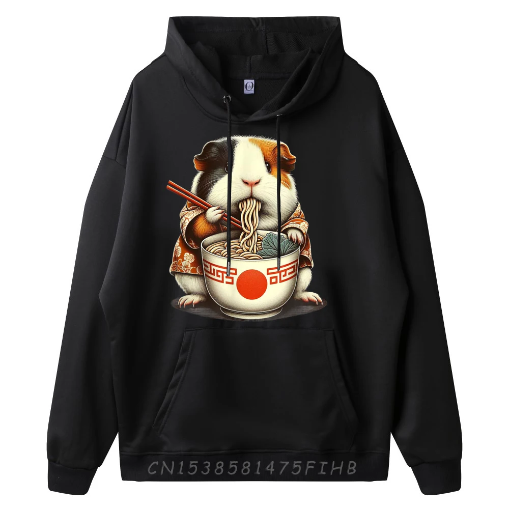 Guinea Pig Ramen Kawaii Neko Japanese Noodles Aesthetic Vintage Hoodie Men Men's Clothing Camisetas Hombre Big Size