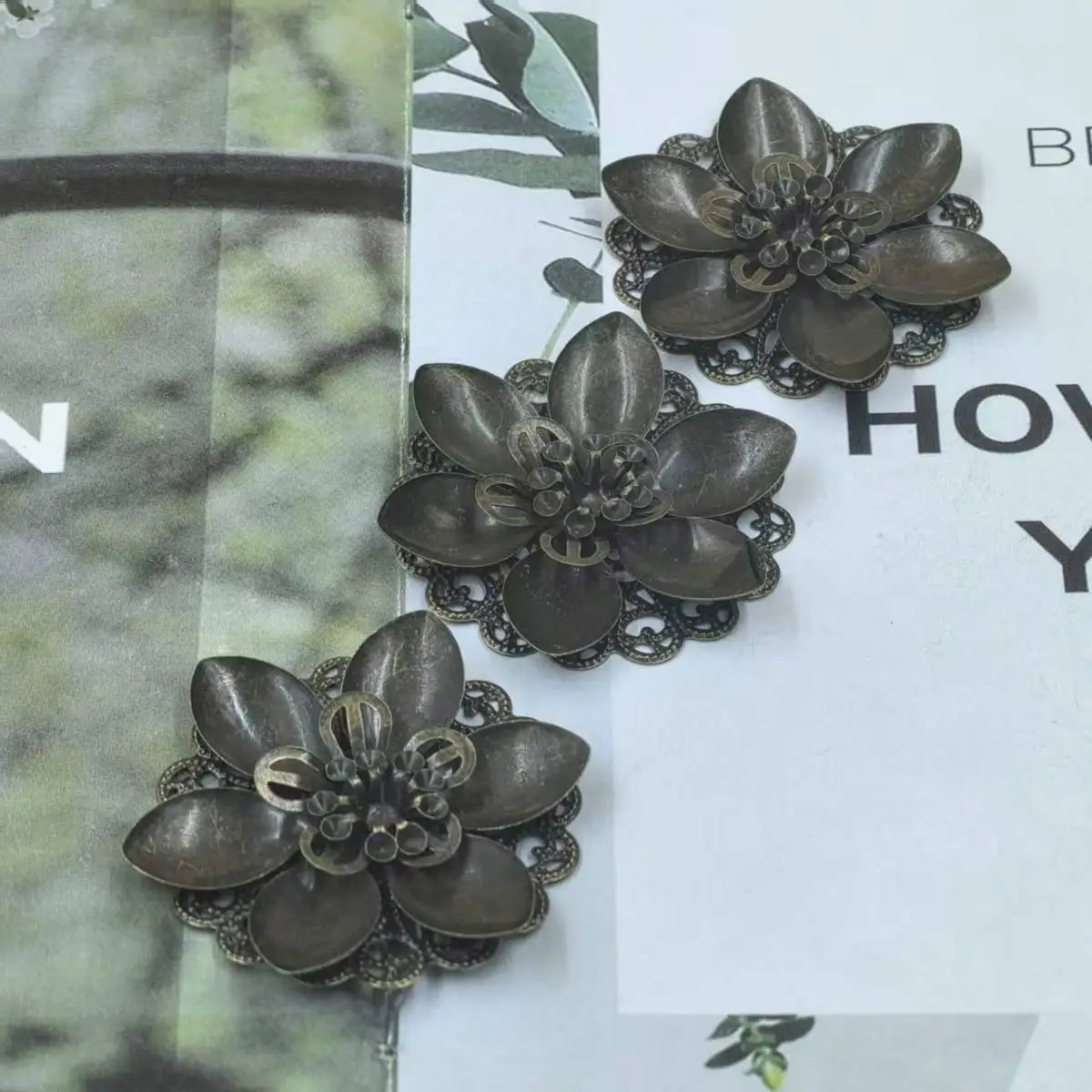 100PCS New Charm Connectors Pendants Flower Handmade Crafts Jewelry Accessories Creative Ethnic Style Headwear Supplies