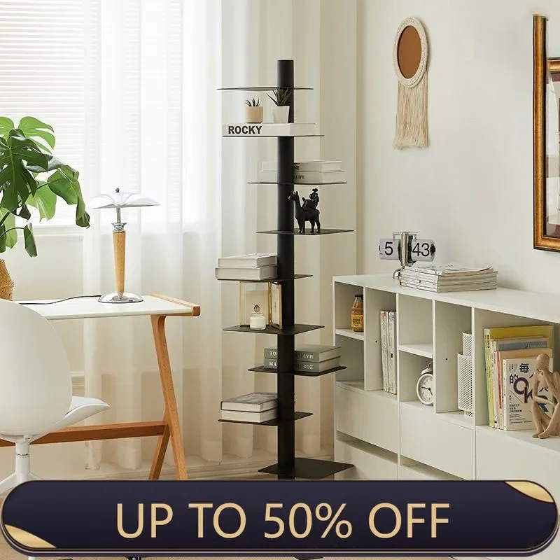 Iron Bookshelf Multi-layer Living Room Storage Floor-standing Storage Rack Creative Display Home Decoration Simple Design