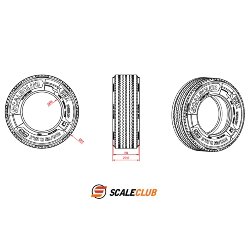 Scaleclub Modell für 1:14 Tamiya Traktor-LKW Ouka Wind Belt Mudblock Edge Mi Fat Tire RC-Zubehör – Detail 2